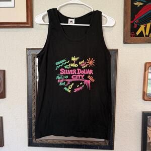 Vintage 90s Silver Dollar City Theme Park Tank Top Sz Small Souvenir Colorful